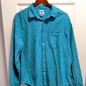 Teal/green Old Navy Button Up Linen Shirt XL